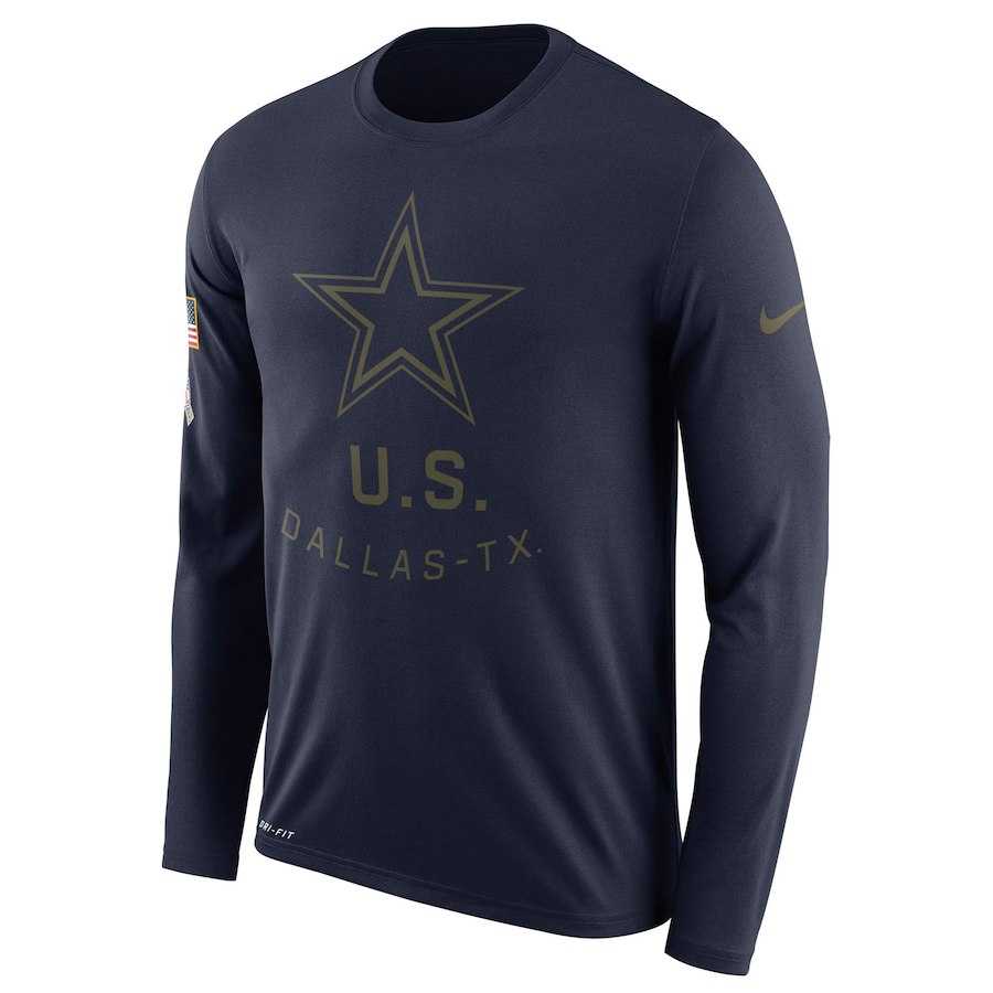Men's Dallas Cowboys Nike Salute to Service Sideline Legend Performance Long Sleeve T-Shirt Navy,We sell and wholesale Men's Dallas Cowboys Nike Salute to Service Sideline Legend Performance Long Sleeve T-Shirt Navy on line form chian!